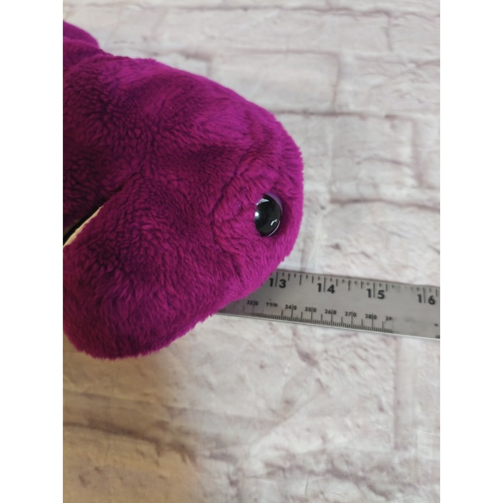 1992 BARNEY Puppet Purple Dinosaur Stuffed Animal 13" Plush Lyons Golden Bear - Picture 11 of 12